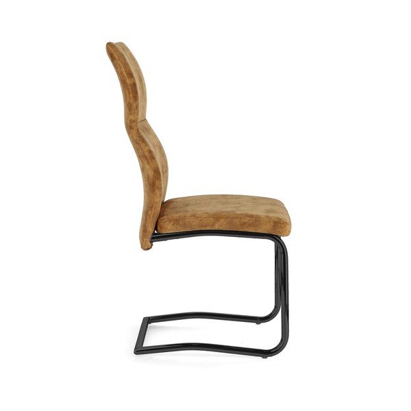 Čalúnená jedálenská stolička v horčicovej farbe Thelma – Bizzotto-image-3