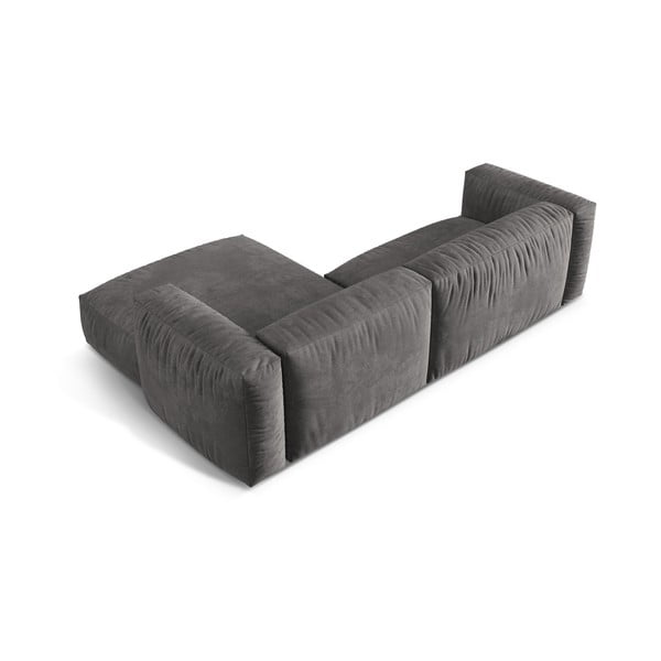 Sivá zamatová modulárna rohová pohovka (pravý roh/s leňoškou) Martina – Micadoni -image-3