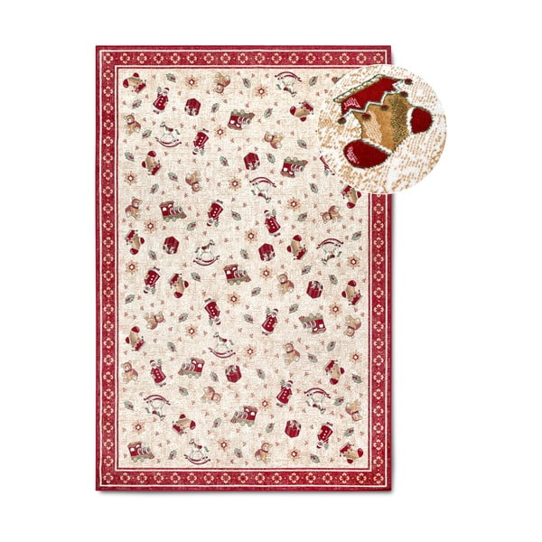 Červený koberec s vianočným motívom s prímesou bavlny 160x230 cm Toy's Delight Red Christmas – Villeroy&Boch