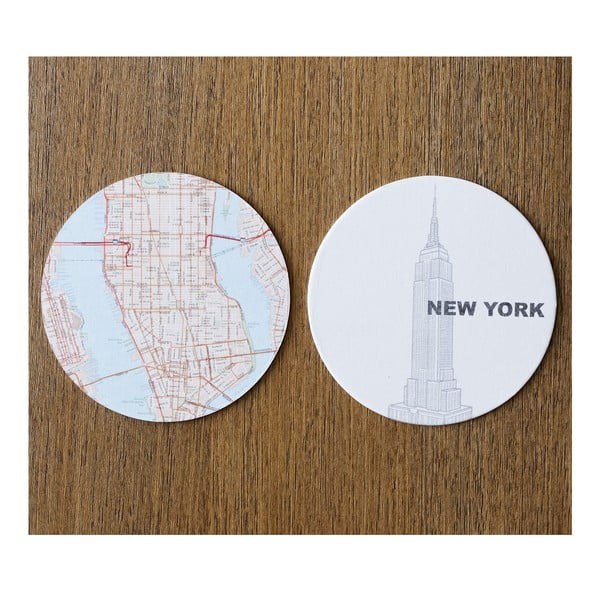 Sada 10 podložiek Design Ideas MapCoasters New York