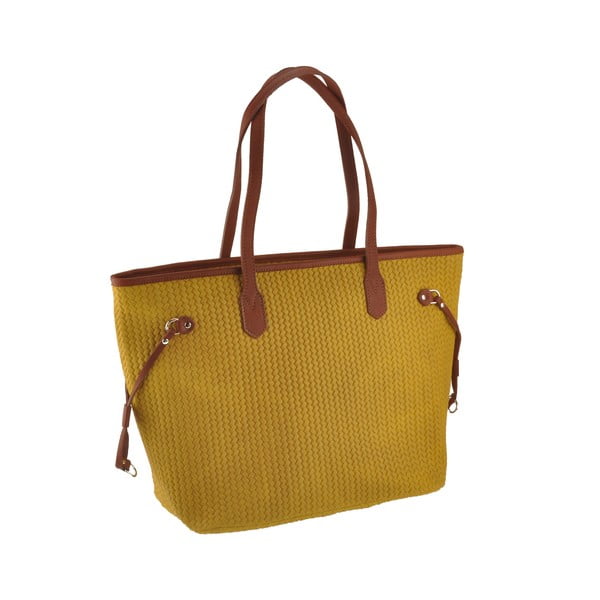 Žltá kožená kabelka Florence Bags Merga