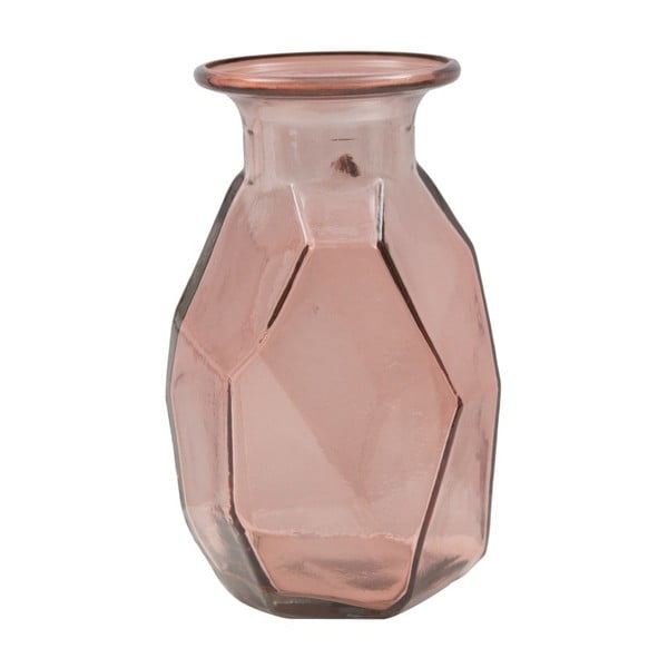 Ružová váza z recyklovaného skla Mauro Ferretti Stone, ⌀ 9 cm