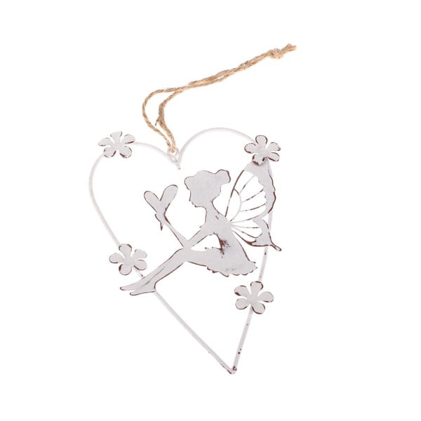 Kovová závesná dekorácia Dakls Fairy With Heart