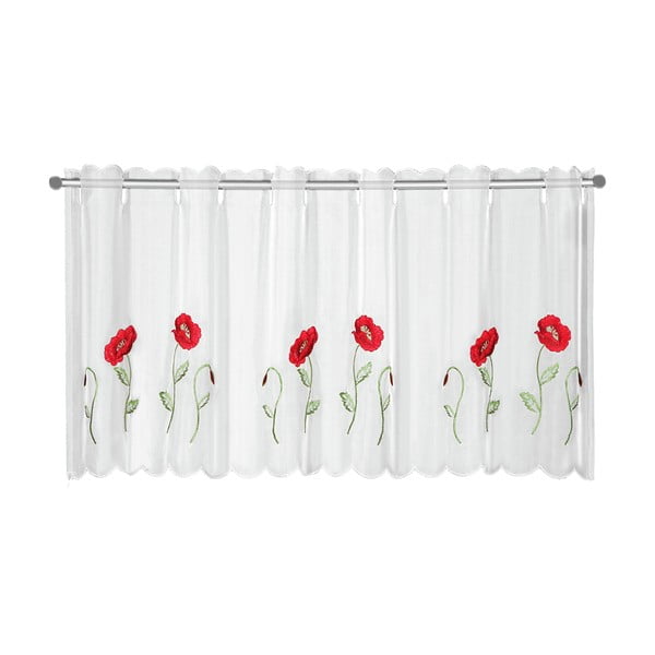 Biela záclona 155x45 cm Poppies – Sehlbach