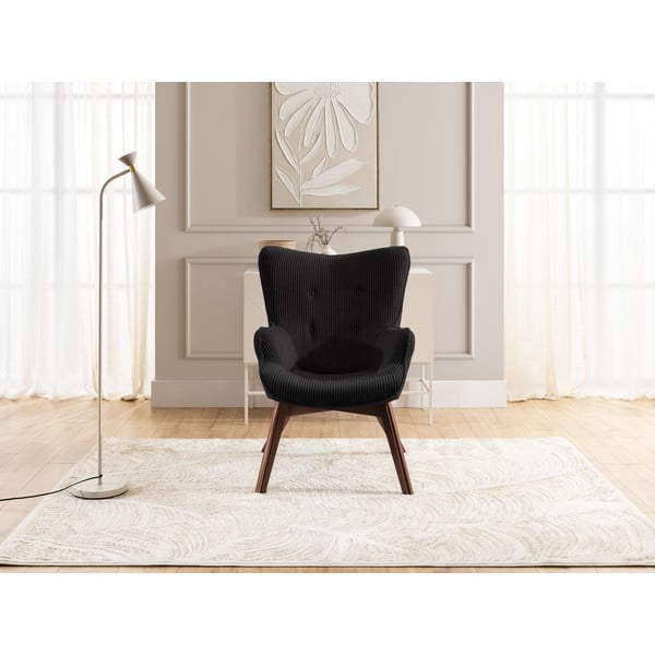 Čierne menčestrové kreslo Niko – Ropez-image-1