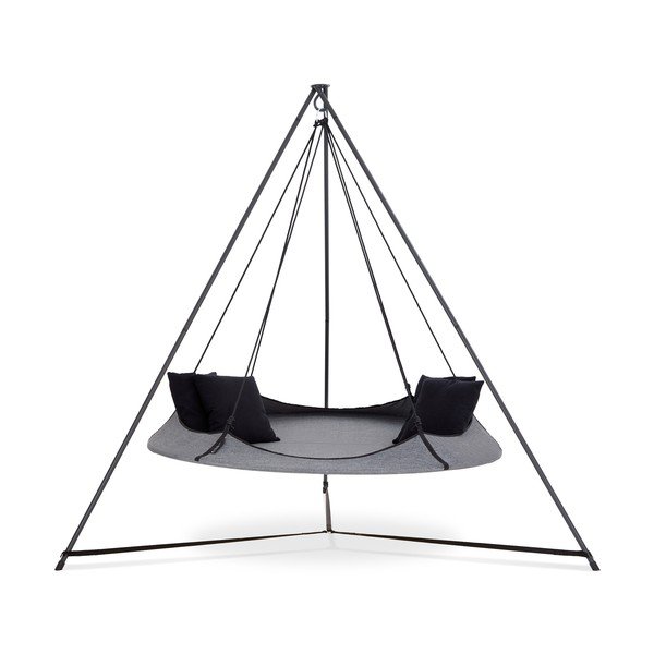 Sivá záhradná hojdačka so stojanom – Hangout Pod-image-1