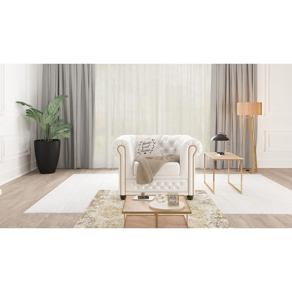 Biele kreslo z imitácie kože York - Ropez-image-3