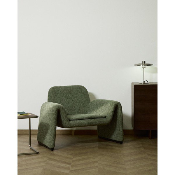 Zelené ženilkové kreslo Melvia – Kave Home-image-1