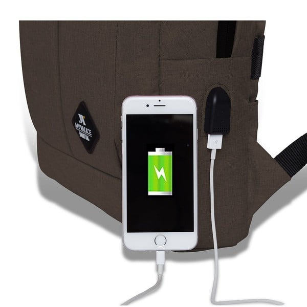 Tmavohnedý batoh s USB portom My Valice GALAXY Smart Bag-image-2