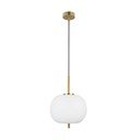 Biele/v mosadznej farbe sklenené závesné svietidlo ø 30 cm Lato – Nova Luce