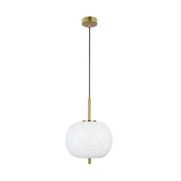 Biele/v mosadznej farbe sklenené závesné svietidlo ø 30 cm Lato – Nova Luce