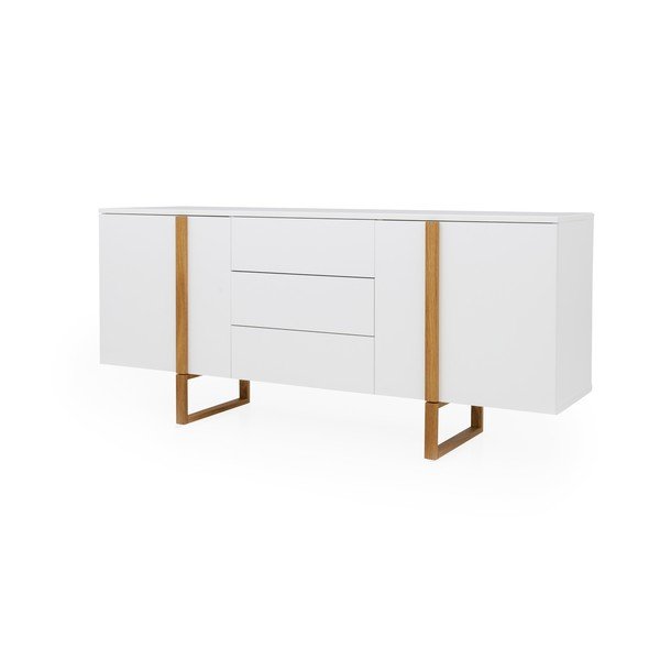 Biela komoda s nohami z dubového dreva Tenzo Birka, 176,5 x 78 cm-image-2