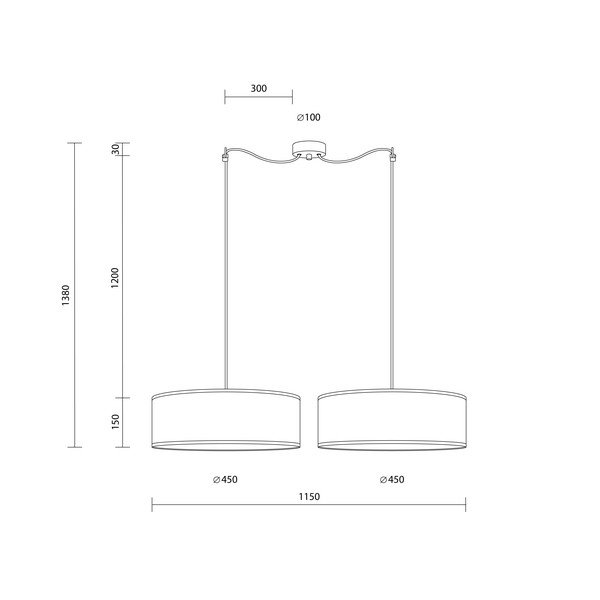 Hnedé dvojramenné závesné svietidlo Sotto Luce Ocho XL, ⌀ 45 cm-image-2