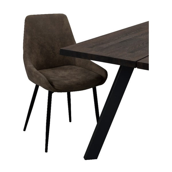 Hnedá polstrovaná jedálenská stolička Rowico Sierra-image-3