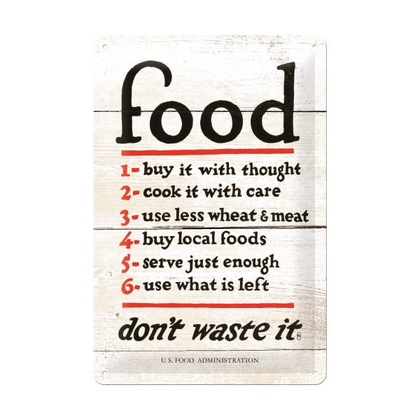 Nástenná dekoratívna ceduľa Postershop Food Rules