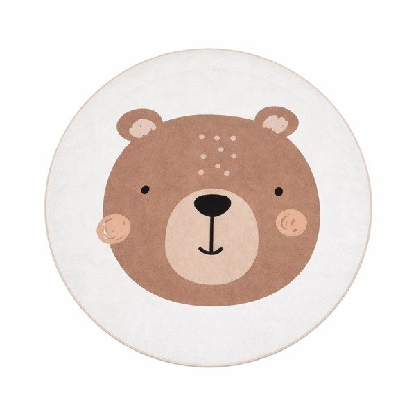 Hnedý/krémový prateľný detský koberec ø100 cm Teddy Bear – Mila Home