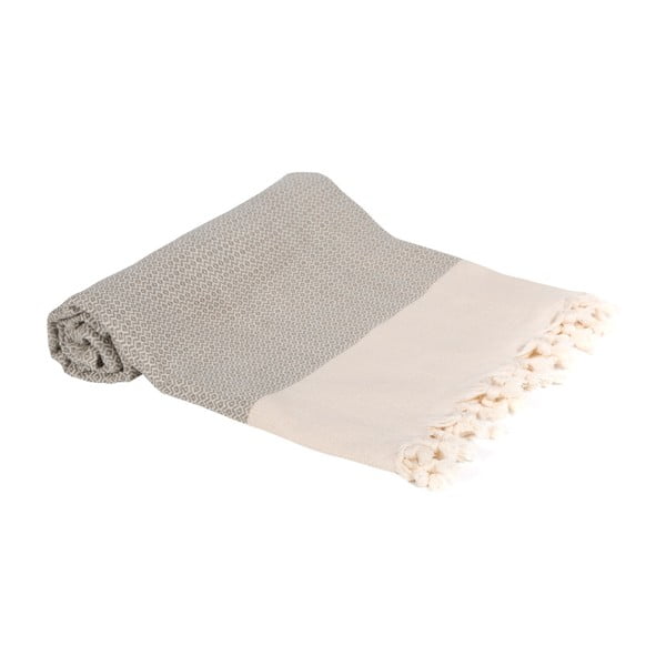 Sivá ručne tkaná osuška Ivy's Emel, 100 x 180 cm