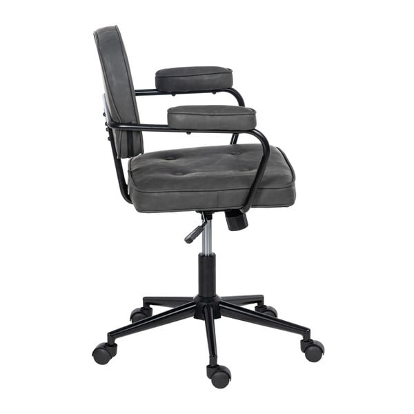Antracitová kancelárska stolička z imitácie kože – Ixia-image-3