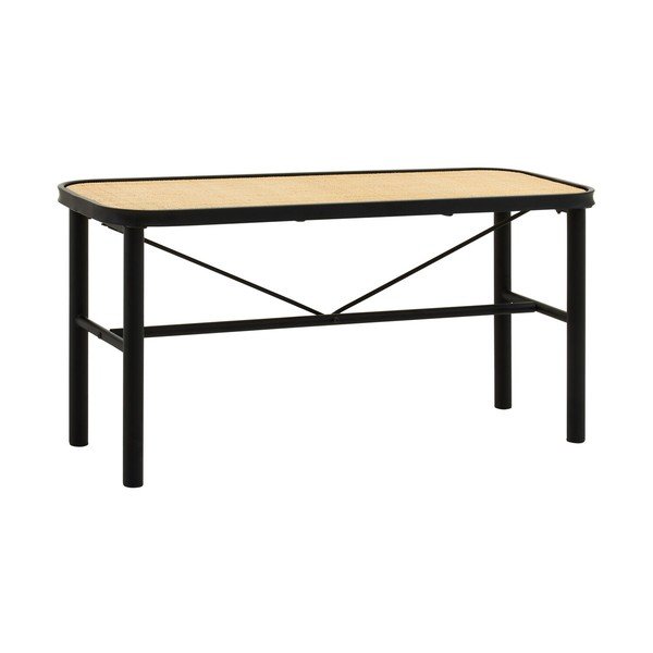 Čierna/v prírodnej farbe ratanová lavica Depok – Premier Housewares