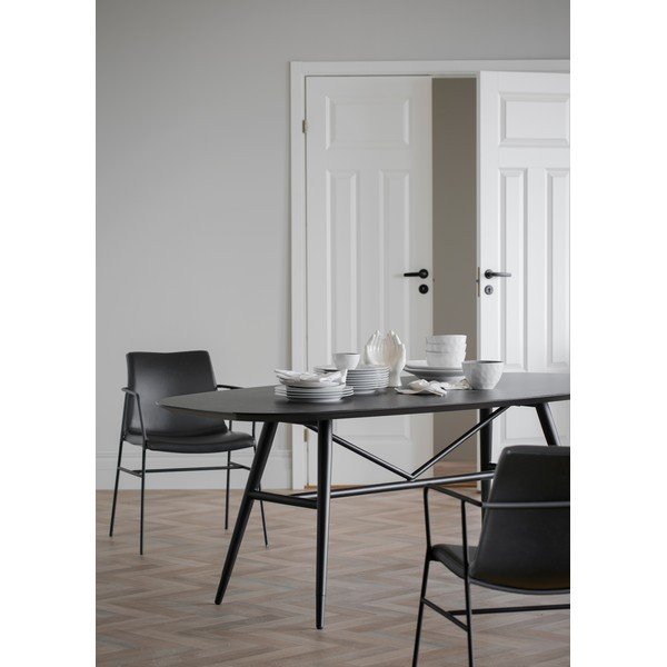 Čierna jedálenská stolička s poťahom z imitácie kože Rowico Huntingbay-image-1