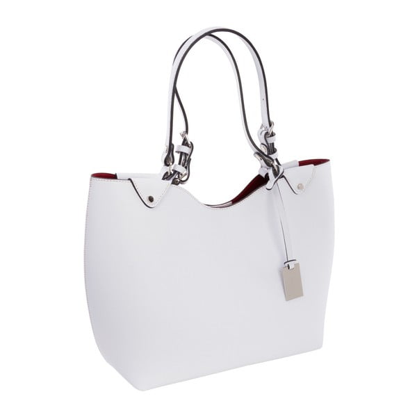 Biela kabelka z pravej kože Andrea Cardone DB Sun