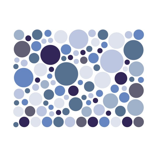 Sada 100 modrých nástenných samolepiek Ambiance Round Stickers-image-2