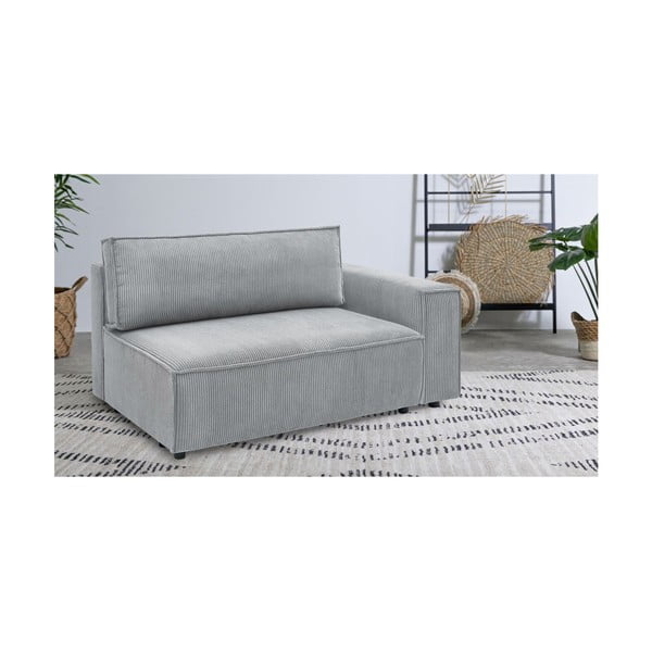 Svetlosivý menčestrový modul pohovky (pravý roh) Nihad modular – Bobochic Paris-image-1