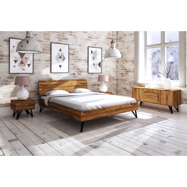 Dvojlôžková posteľ z dubového dreva 160x200 cm Golo 2 - The Beds-image-1