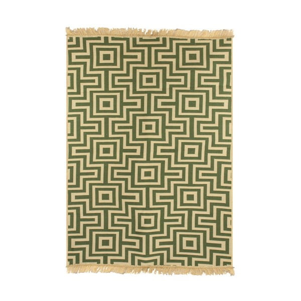 Zeleno-béžový koberec Ya Rugs Kare, 120 × 180 cm