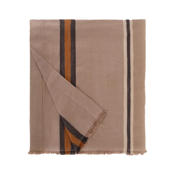 Béžová prikrývka cez posteľ zo zmesi bavlny a ľanu Buldan's Aren, 180 x 240 cm-image-4