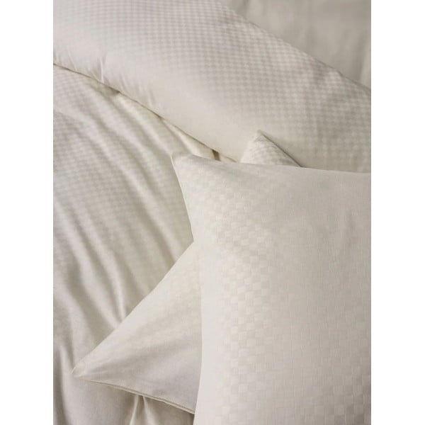 Béžové obliečky na jednolôžko z bavlny Renforcé 140x200 cm Checkered – Mila Home Luxury-image-4