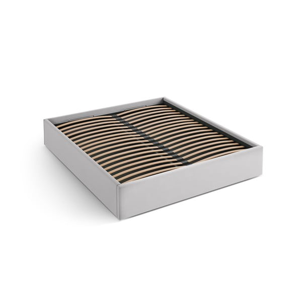 Svetlosivá čalúnená dvojlôžková posteľ s úložným priestorom/bez čela s roštom 140x200 cm Susan – Micadoni 