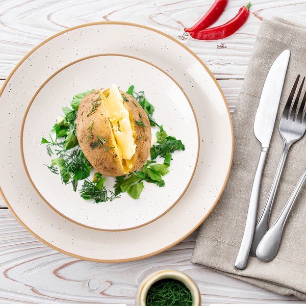 Krémové keramické taniere v súprave 4 ks ø 27 cm Statek – Orion-image-1