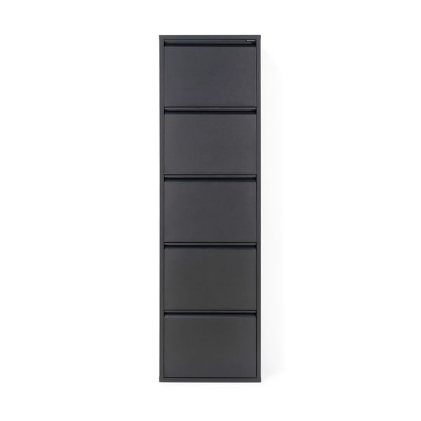 Čierna kovová výklopná skrinka na topánky 50x169x15 cm Billy – Spinder Design-image-3