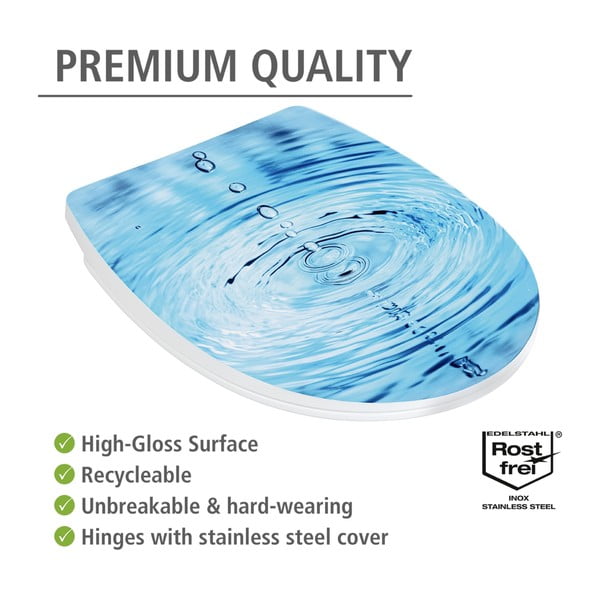 Záchodová doska s automatickým zatváraním 38 x 45 cm Droplets – Wenko-image-4