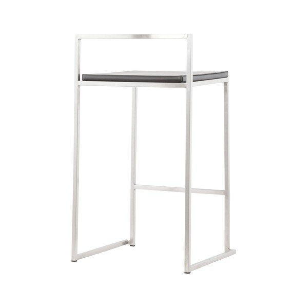 Barová stolička s čiernym sedadlom z pravej kože Kokoon Meto, výška 65 cm-image-1