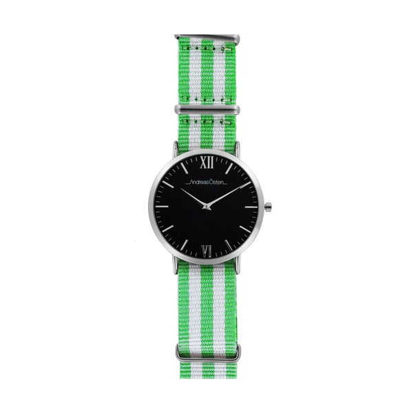 Pánske hodinky so zeleno-bielym remienkom Andreas Östen Leffo