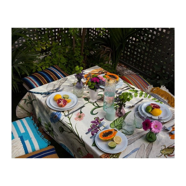 Obrus s ľanovou prímesou Madre Selva Tierra Bella, 134 x 246 cm-image-1