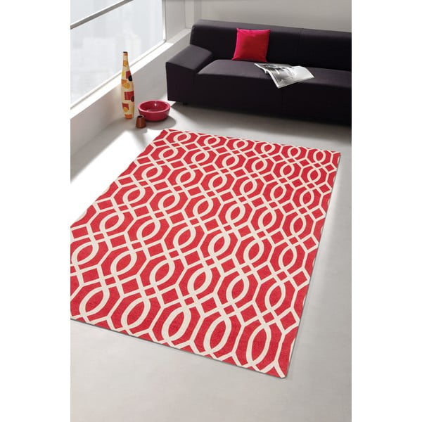 Vysokoodolný kuchynský koberec Wallpaper Coral Red, 130x190 cm
