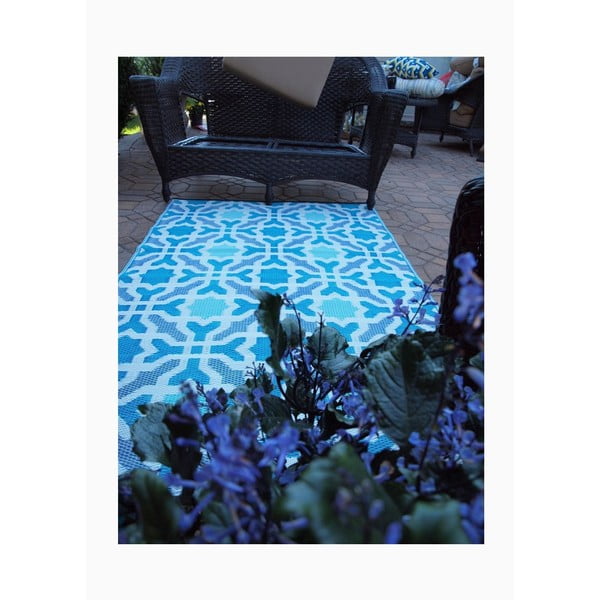Modro-sivý obojstranný vonkajší koberec z recyklovaného plastu Fab Hab Seville, 150 x 240 cm-image-4