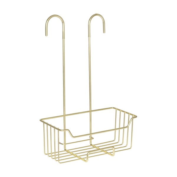 Závesná kúpeľňová polička z nehrdzavejúcej ocele v zlatej farbe Milo – Wenko-image-4