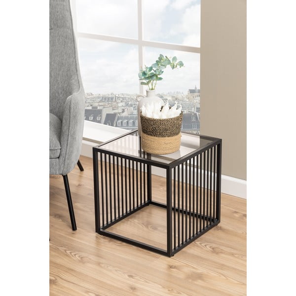 Odkladací stolík so sklenenou doskou 40x40 cm Strington – Actona-image-1