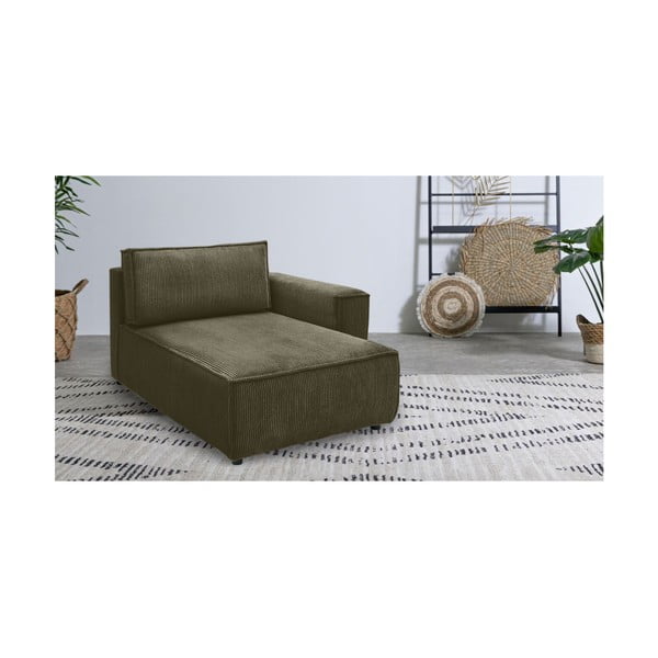 Svetlozelený menčestrový modul pohovky (pravý roh) Nihad modular – Bobochic Paris-image-1