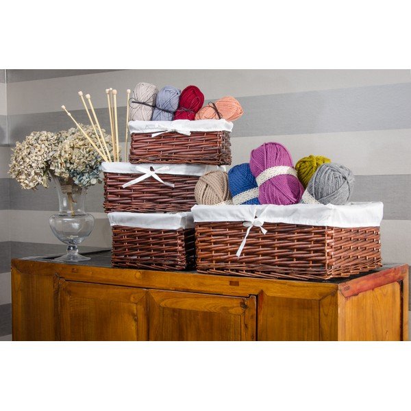 Set 4 košíkov Wicker Dark-image-1