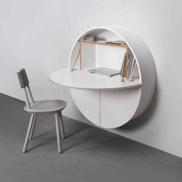 Biely multifunkčný nástenný stôl EMKO Pill-image-2