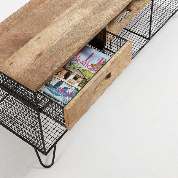 Televízny stolík z mangového dreva Kave Home Interni, 120,5 × 46 cm-image-1