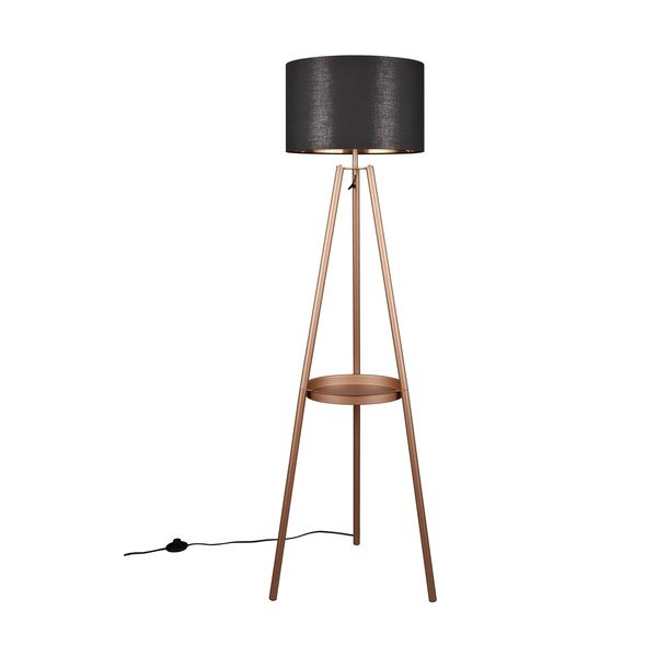 Hnedá stojacia lampa s poličkou (výška  152 cm) Colette – Reality