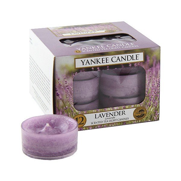 Sada 12 vonných sviečok Yankee Candle Levanduľa, doba horenia 4 - 6 hodín
