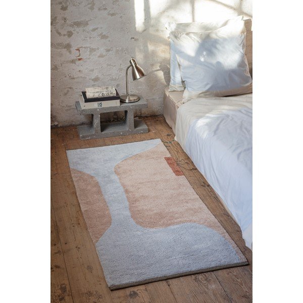 Bavlnený prateľný behúň vo svetlomodrej a béžovej farbe 70x150 cm Figura – Mette Ditmer Denmark-image-2