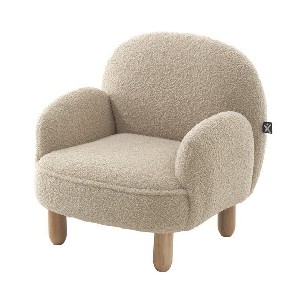 Béžové detské kresielko z textílie buklé Rocky – Vipack